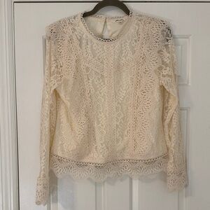 Ultra Pink Cream Lace Blouse